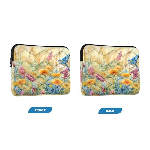 Funda para portátil de 13-14 pulgadas con diseño floral miniatura 2