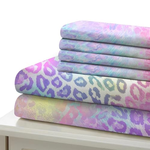 Parure de lit motif léopard en microfibre douce 135x200