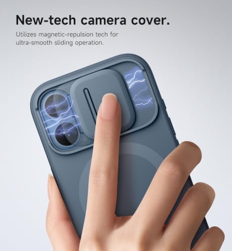 Image of SURITCH for iPhone 17 Case with Camera Control Cover, Camera Slide Cover and Adjustable Kickstand, Compatible with MagSafe, Shockproof Bumper Protective Cases 6.3 Inch, Blue