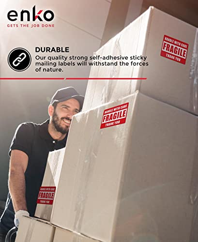 Enko - 2 X 3 Inch Fragile Stickers Handle With Care Warning Packing Shipping Label - Permanent Adhesive (20 Roll, 10,000 Labels) #TOP5