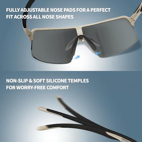 Image of BangLong XL 150MM Polarized Sport Sunglasses for Men Women UV400 Protection | TR90 Flexible Frame, TAC Scratch-Resistant Lens, 0.85oz Ultralight for Running Hiking Cycling Driving Baseball