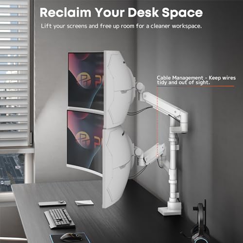 Bras double écran robuste réglable charge 20kg fixation VESA 100mm