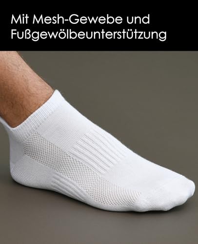 NYME Premium Skarpety do Sneakersów Męsko-Damskie 6-10 Par - Bio-Bawełna, Oddychające Skarpety Sportowe i Krótkie - Skarpety w Kolorze Czarnym i Białym - 4 Rozmiary (35-50), 47-50 EU
