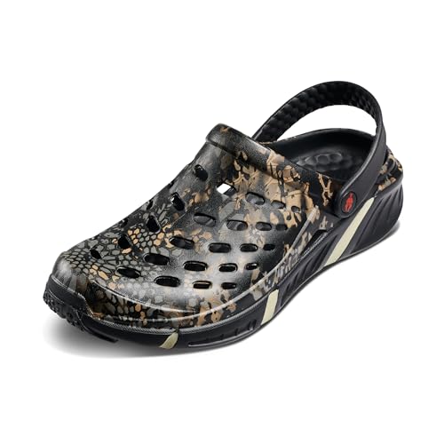 Joybees Men's Trekking Clog - Rubber Garden Clogs for Men, Outdoor Sport Sandals, Foam Water & Sand Shoes with Arch Support for Work, Waterproof