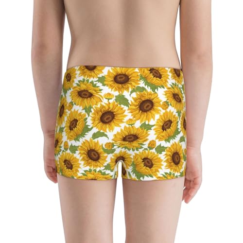 Boys' Cotton Boxer Brief Soft Underwear-Sunflowers3
