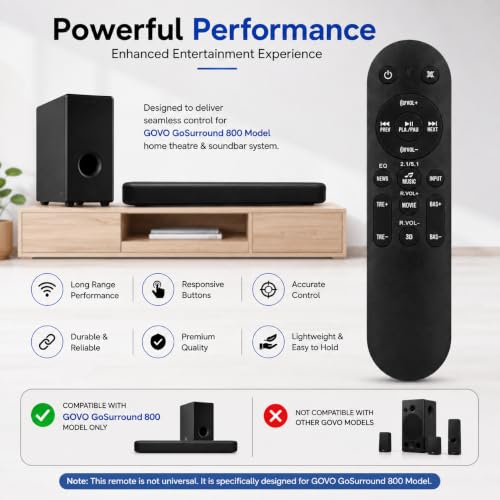 Image of K2 Remotes Compatible for GOVO Home Theatre & Soundbar Remote - Works for GOVO GoSurround 800, 985 Models | Exact Match Required - Otherwise Won't Work