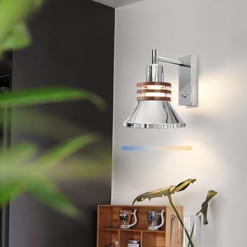 Lámpara de pared LED madera soluciona fatiga visual con luz regulable y giro