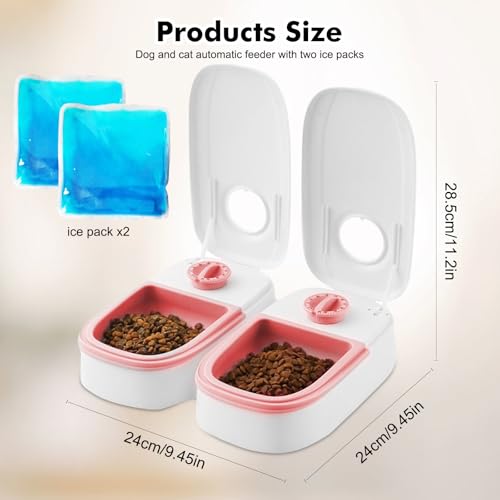 Futterautomat Katze Nassfutter, 2 Mahlzeiten Katzenfutter Automat Katzen Futterautomat mit 48 Stunden Timer 700 Ml für Katzen und Kleine Hunde Geeignet Für Nassfutter und Trockenfutter