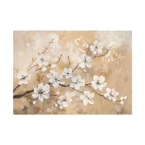 Décoration murale fleur de prunier blanc pour un salon zen et lumineux 60x80cm
