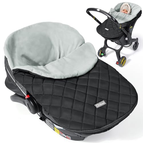 Image of Orzbow Canopy Style Bunting Bag Weather in Car Seats and Strollers, Infant Blanket Warm in Winter (Black)