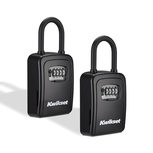 Kwikset Portable Key Storage Lock Box, Combination, 3-1/2 in, 2-Pack, Black