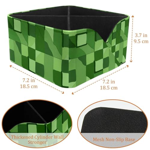 Porte-stylos rectangulaire à compartiments géométriques vert - 4