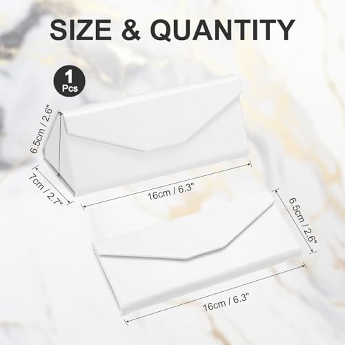 Image of PATIKIL Foldable Glasses Case, Triangle Magnetic Sunglasses Organizer Case PU Leather Hard Eyeglass Case (1 Pcs)