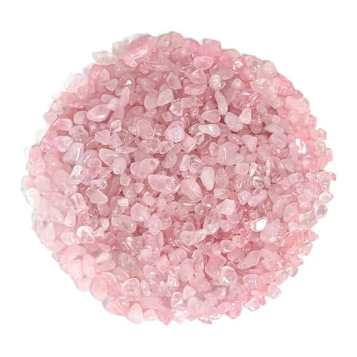 Orientrea Chips de Cristal de Cuarzo Rosa Piedra triturado Natural de 500g, Cristales curativos a Granel, Piedras Preciosas de Cristal triturado para Manualidades, Hermoso Paquete para Regalo