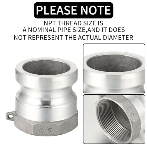 Accesorios de manguera camlock tipo B Npt de 2 pulgadas y adaptadores tipo F de aluminio 4