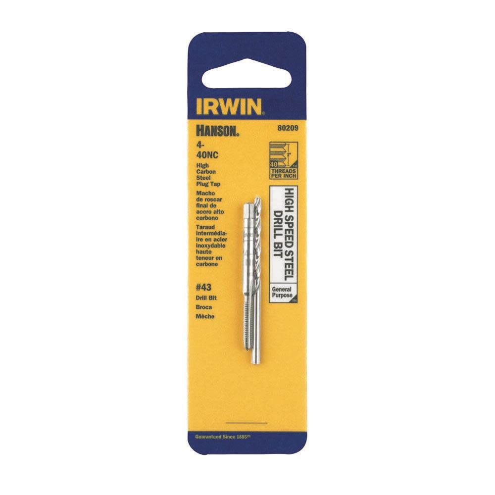Irwin Tools IRWIN Drill And Tap Set, 4-40 NC Tap and No. 43 Drill Bit (80209)