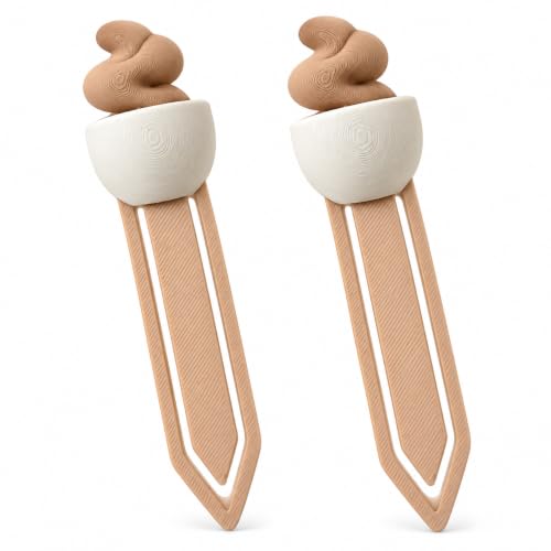 Image of Coffee Cup Bookmark for Books, 2 Pack Paper Clip Page Marker
