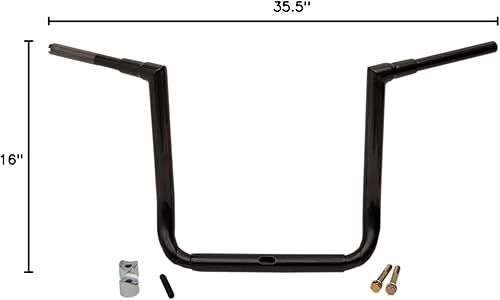 Miniatura 5 de LA Choppers LA-7364-16B - Manillar grande Twin Peaks Touring de 1-1/2 pulgadas, altura de 16 pulgadas, negro brillante