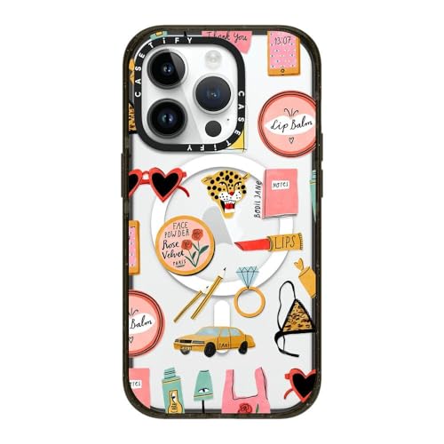 CASETiFY �C���p�N�g iPhone 14 Pro �P�[�X [MIL�K�i���� (4x MIL-STD-810G)/2.5m����̗����������N���A/MagSafe �ɑΉ�] - BEAUTY ESSENTIALS - �u���b�N