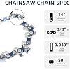 14 Inch Chainsaw Chain for Stihl 3 Pack 14 3/8 LP .043 50 Drive Links Chainsaw Blade Replacement,Low Kickback German Steel Chain Saw Chains