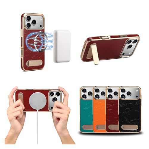 Coque cuir véritable iPhone 17 Pro étui antichoc bleu idéal pour le bureau - 7