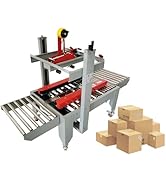 EQCOTWEA Automatic Case Carton Taper Sealer Uniform Carton Tape Sealing Machine Top&Bottom Case P...
