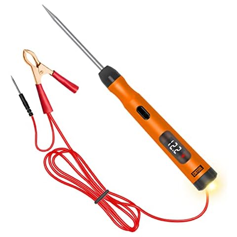 Test Light Automotive Circuit Tester with 45 Inch Wire, 5-30V DC Voltage Tester Digital Light Tester with Voltage Display, Car Fuse Tester with Bulb and Dual Probes, Auto Electric Test Pen Tools Cover