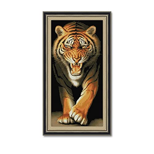 Art de diamant tigre 5D : kit complet de broderie aux détails précis 40x80