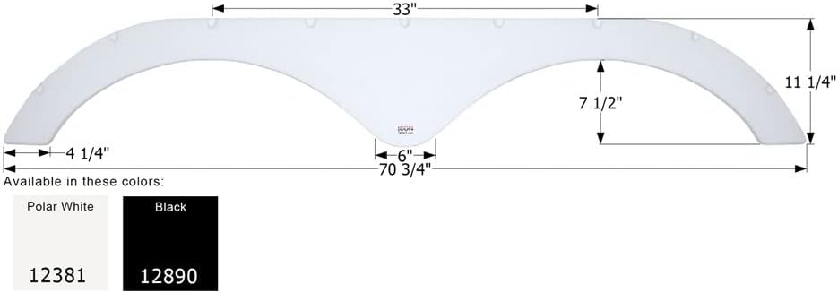 ICON Fender Skirt, Tandem, Heartland, FS2381, Black