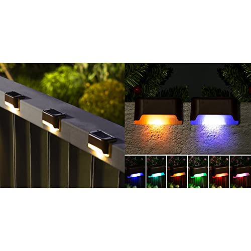Solpex 32 Pack Solar Deck Lights Outdoor, Solar Step Lights Waterproof Led Solar Lights For Outdoor Stairs, Step, Fence, Yard, Patio, And Pathway(16 Warm White/ 16 Color Changing) #TOP8
