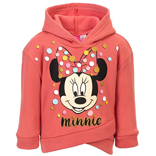 Image of Disney Minnie Mouse Fleece Pullover Crossover Hoodie and Leggings Outfit Set Infant to Big Kid Sizes (12 Months - 14-16)