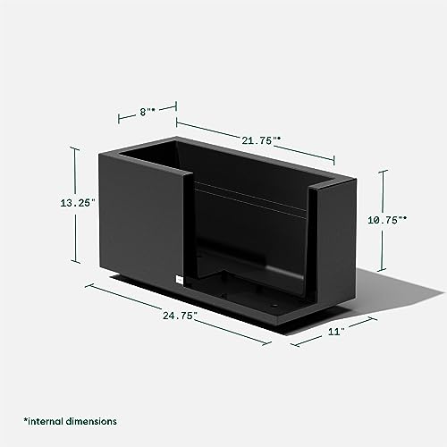 Veradek Block Series Long Box Planter - Large Rectangular Planter for Indoor or Outdoor Patio/Porch | Durable All-Weather Use with Drainage Holes | Modern Décor for Tall Plants, Flowers or Shrubs