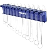 WORKPRO Niebieski organizer na klucze magnetyczne z 12 otworami, mieści 12 kluczy płasko-oczkowych (od 9 mm do 20 mm)