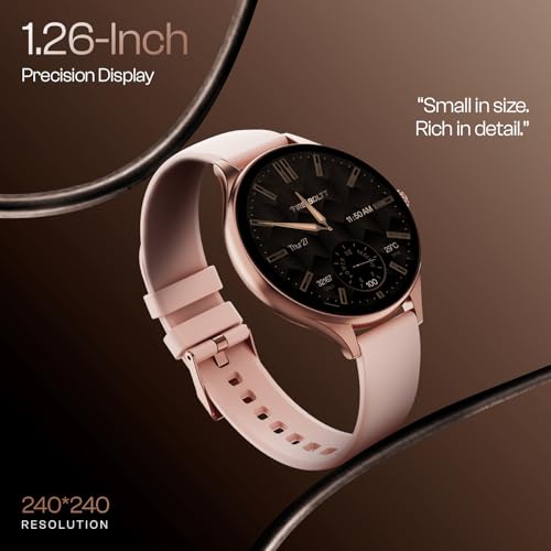 Image of Fire-Boltt Phoenix Air Smart Watch 1.26 inch Round Display, Rotating Button, Wireless Charging, Ultra Lightweight Metal Body, Bluetooth Calling, Smartwatch with Silicone & Mesh Steel Straps Petal Pink
