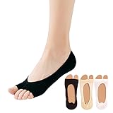 Cutey May 3 Pairs Women's Peep Toe Socks, Liner Toeless Yoga Casual Cotton (Mix)