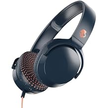 Skullcandy Riff On-Ear Wired Headphones, Convenient for Travel with 3.5mm AUX Plug, Built-in Microphone, Foldable Lightweight Comfortable Design, Durable Headband, Reliable Simplicity - Blue/Sunset