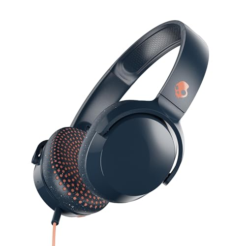 Skullcandy Riff On-Ear Wired Headphones, Convenient for Travel with 3.5mm AUX Plug, Built-in Microphone, Foldable Lightweight Comfortable Design, Durable Headband, Reliable Simplicity - Blue/Sunset by Skullcandy - Used condition - US$27.49