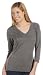 Bella Women's 3/4 Sleeve V-Neck T-Shirt, Black, XX-Large