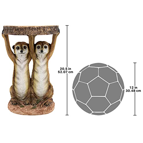Design Toscano Kalahari Meerkat Maitre D's Sculptural Side Table, 20.5 Inch, Full Color Finish #TOP2