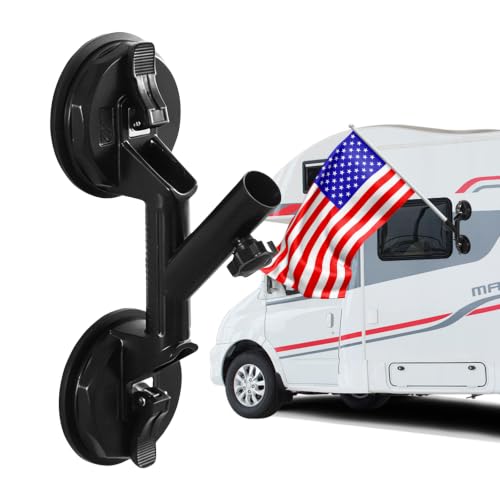 Suction Cup Flag Holder Quick Flag Mount for RVs Universal Strong Suction Stable Holds Flags Flag Holder for Truck Camper Boats Yachts
