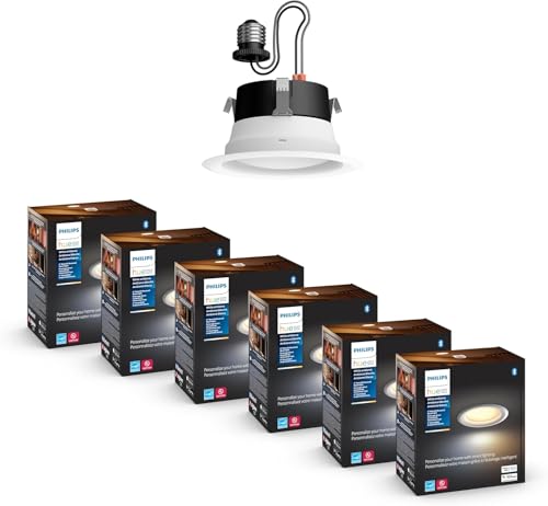 PHILIPS Hue 4” Retrofit Downlight 3個セット Amazon.com: Philips Hue Smart 4 Inch LED Downlights, Warm-to-Cool