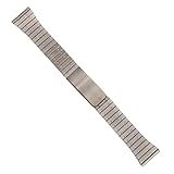 Dcasmo group Correa Reloj de Acero Inoxidable 20mm para Hombre Compatible con Cartier Santos New Old Stock 1960 1970 - Pulsera Original Vintage Metalizada - Strap Bracelet Retro