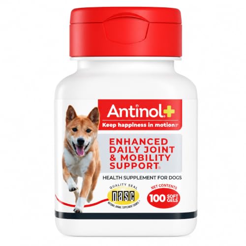 Antinol Plus Joint and Mobility Support for Dogs, Daily Supplement, 100 Soft Gels