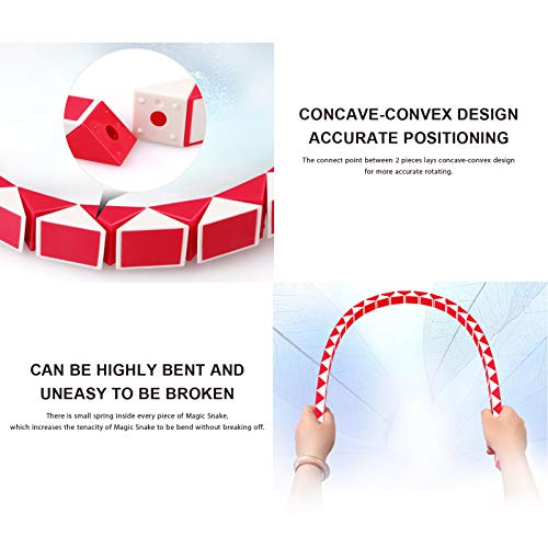 Little Golden Elephant 2Pcs Large Size Fidget Snake Cube Twist Puzzle Magic Snake- Stocking Stuffers-Sensory Toys -Brain Teaser Party Favors Game Fillers For Kids Adults Teens #TOP2