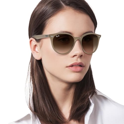 Ray-Ban Unisex RB4305F Low Bridge Fit Round Sunglasses, Opal Beige/Brown Gradient, 53 mm - Thumbnail 2
