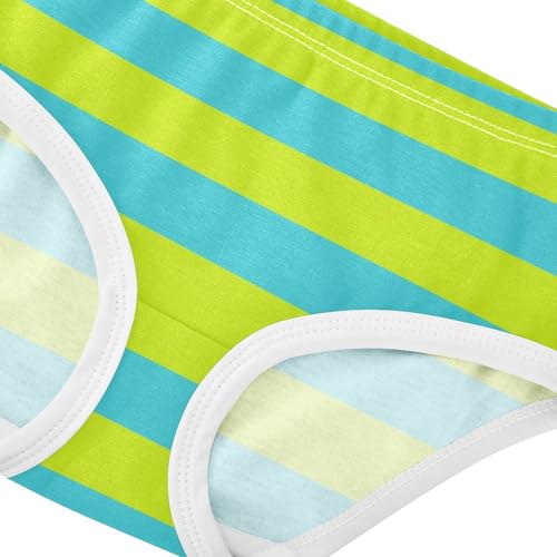Green Cyan Stripe Toddler Girls's Underwear 2T4
