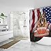 GABSHAIM Funny Bernese Mountain Dog Drive a Car Shower Curtain US Flag Background Bath Curtains Patriotic Theme Shower Curtain Waterproof Fabtic Bathroom Decor 72x72 Inch Style 2