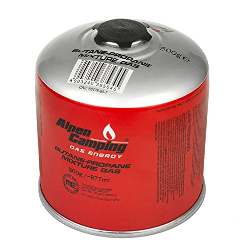 Alpen Camping IK008 3 Cartucce Di Gas Da 877 Ml/500 G Con Cartuccia A Vite Propano-Butano Attacco Da 7/16" Per Fornello A Gas, Fornello Da Campeggio, Bruciatore A Saldatura EN417 (Pezzi) (2) - 5