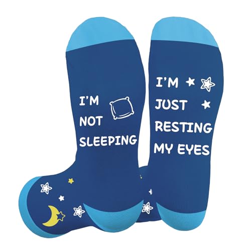 LSVGSAK Calcetines divertidos para hombres y mujeres, regalos para él, niños y papá, azul, 6-11