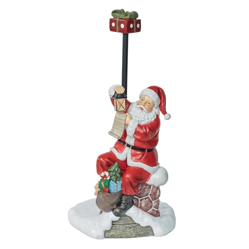 Santa's Checklist Holiday Paper Towel Holder | Touch of Class Exclusive Christmas Decor | Winter Rooftop Scene with Santa Claus | Gift Finial Allows Easy Changing | Holds Your Jumbo Paper Towel Roll